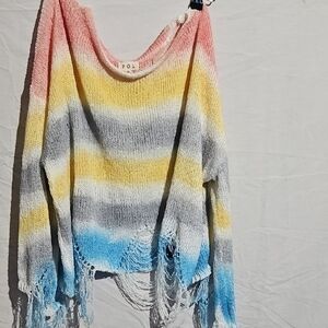 POL Vibrant Striped Women's Sweater